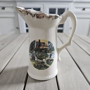 Vintage ceramic souvenir pitcher commemorating the Battle of Gettysburg.